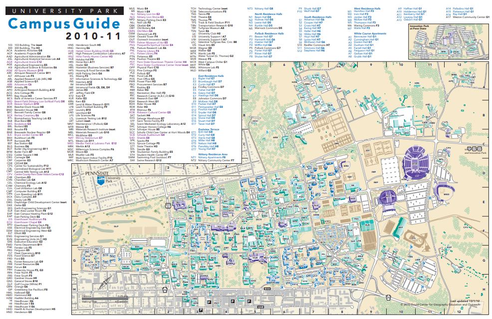 Color Penn State Campus Map