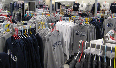 Merchandise at Penn State Student Book Stores